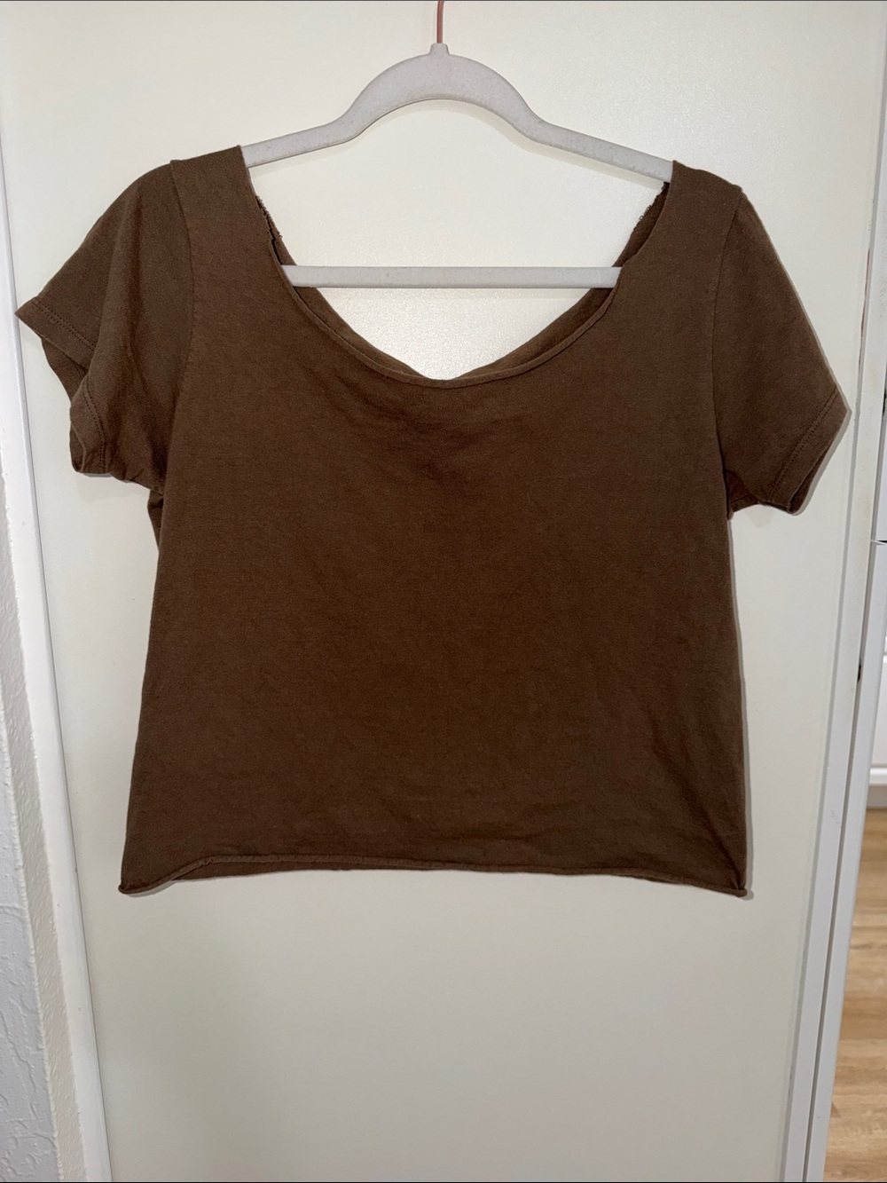 Brandy Melville Brown Scoop Neck Crop Top | OS